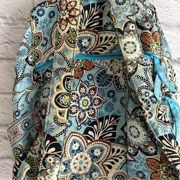 PREOWNED VERA BRADLEY BLUE FLORAL TOTE BAG BACKPACK QUILTED - Picture 6 of 7